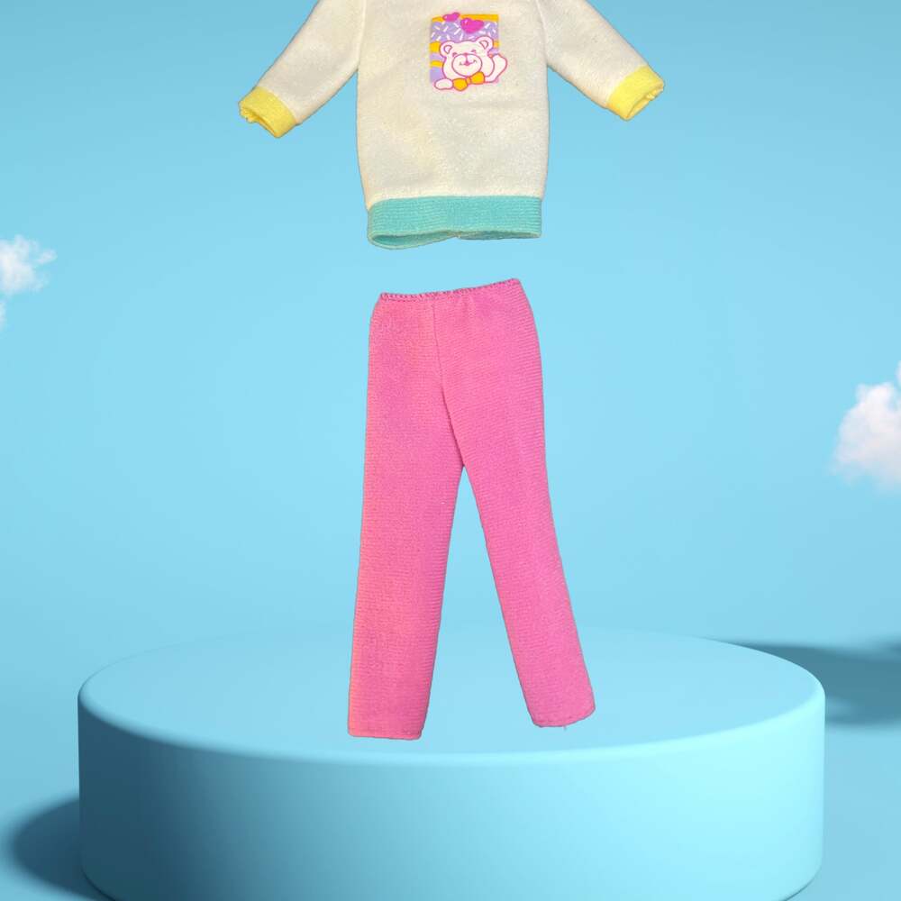 Vintage 1994 Mattel Barbie Babysitter Skipper Doll Replacement Bear Sweater Top